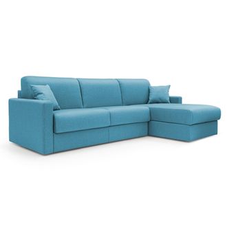 Divani.Store Divani.store - Chris Sof&aacute; Esquinero De 5 Plazas En Tejido Impermeable 268 Cm Izquierdo (mat. 140x197) Azul Claro