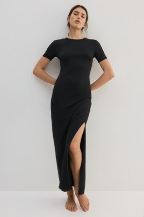 H&M Long T-shirt Dress in Black at Nordstrom, Size X-Small