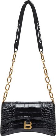 Balenciaga (WMNS) Balenciaga Downtown Xs Shoulder Bag Crocodile Embossed Black 6891212106F1090