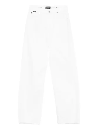 BOSS button-fly straight-leg jeans - White