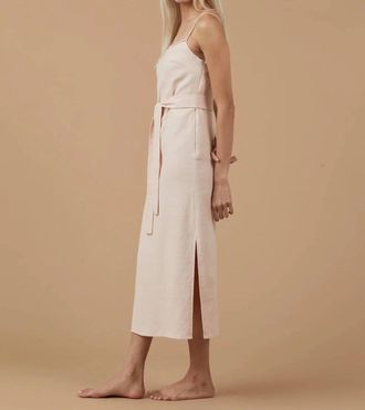 Sophie Rue Linen Tie Waist Maxi Dress In Pink