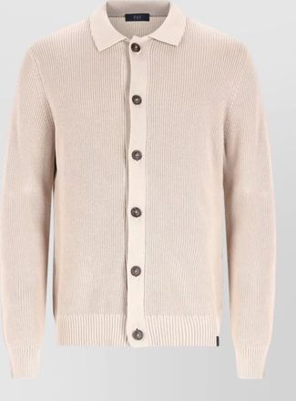 Fay ribbed texture collared jacket for men