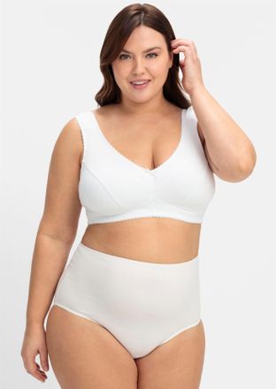 Sheego Entlastungs-BH SHEEGO, Damen, Gr. 11,5, Cup G, weiss (wei&szlig;), 90% Baumwolle, 6% Elasthan, 4% Polyamid, BHs Entlastungs-BH