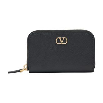 Valentino Garavani Wallets & Cardholders, female, Black, Size: ONE SIZE VLogo Signature Mini Zip Around Wallet