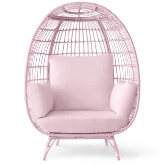 Best Choice Products Wicker Egg Chair Oversized Indoor Outdoor Patio Lounger w/ Steel Frame, 440lb Capacity