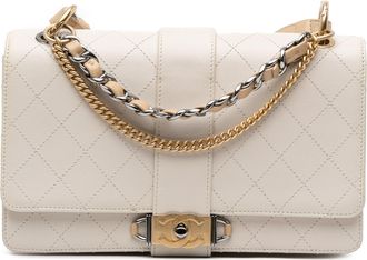 Chanel Pre-owned Womens Boy Bag Flap Bag Quilted Leather - Ivory - One Size