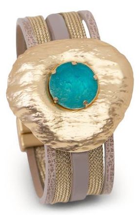 Saachi Stone Multistrand Faux Leather Bracelet in Taupe at Nordstrom Rack