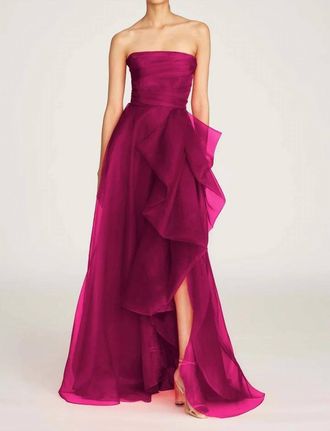 Theia Teresa A-Line Gown In Sangria