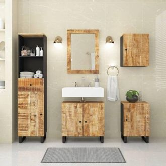 vidaXL Furniture Limited - Conjunto De Muebles De Ba&ntilde;o 5 Piezas Madera