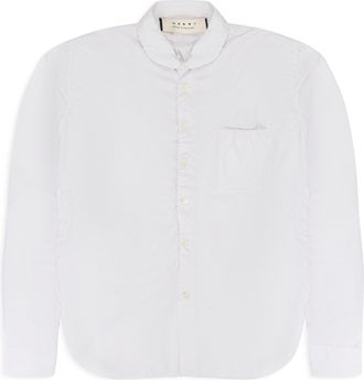 Marni WHITE FADED STRIPE POPLIN BUTTON-DOWN SHIRT