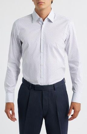 BOSS Hank Kent Stretch Cotton Dresss Shirt in Light/Pastel Blue at Nordstrom Rack, Size 14.5 - R