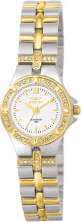 Invicta Wildflower 0133 Dames Horloge - Quartz Uurwerk - Roestvrij Staal met witte Wijzerplaat - 22mm