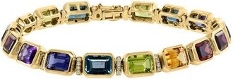 Effy 14K Yellow Gold Diamond,Amethyst,London Blue Topaz,Citrine,Garnet,Rhodolite,Iolite,Peridot Bracelet in Hematite And Fw Blush Pearl at Nordstrom