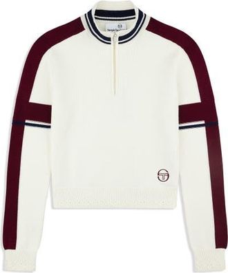 Sergio Tacchini Nota Knit Quarter Zip in Gardenia at Nordstrom, Size Xx-Large