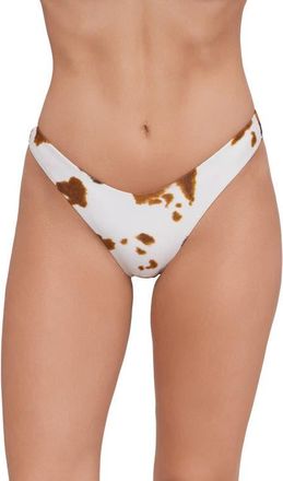 Steve Madden Scoop Front Hipster Bikini Bottoms in White Multi at Nordstrom, Size X-Large