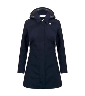 K-Way Blue Solid Shirt Collar Jacket