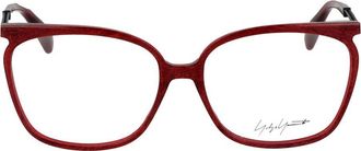 Yohji Yamamoto YO-1035542 Square Metal & Plastic Eyeglasses - Red