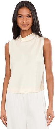 Vince Cropped Cowl Neck Top Womens Clothing Flax : XS, Acetate/Viscose