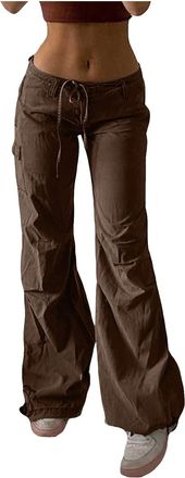 Generic Skinny Jeans Women Women Fashion Aesthetics Vintage Low Waist Individualized Elastic Waist LoosePig Nose Buckle Foot Loose Cargo Pants with Pocket Lad