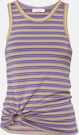 Paco Rabanne Piercing gathered striped tank top
