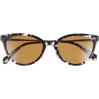 Eyebobs Statuette 51mm Polarized Cat Eye Sunglasses in Black /Crystal Tort /Brown at Nordstrom