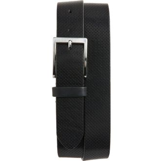 To Boot New York Perforated Leather Belt in Nero at Nordstrom, Size 32