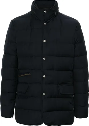 Moorer Ilvo hooded down jacket - men - Polyester/Polyamide/Viscose/Down - 56 - Blue