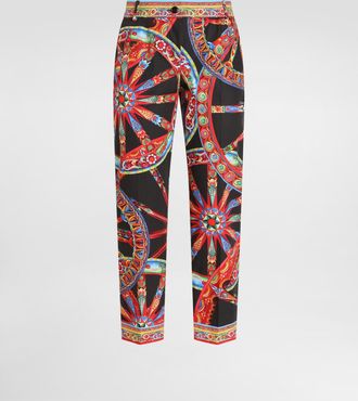 Dolce & Gabbana Carretto-print Poplin Trousers - Woman Pants And Shorts Multi-colored 38
