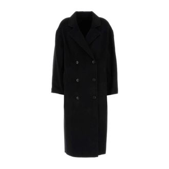 Loulou Studio Double-Breasted Coats, female, Black, Size: XS Borneo Long Coat
