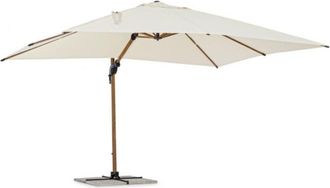 Konte Design Sombrilla con brazo de aluminio efecto madera y lona beige 3x4