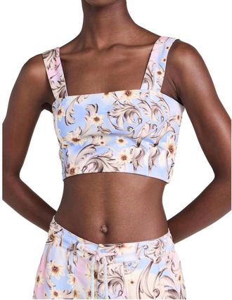 Agua Bendita Leah Crop Top In Multi Blue