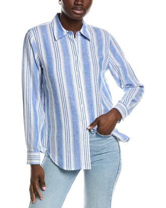 Jones New York Drop Shoulder Linen-Blend Shirt