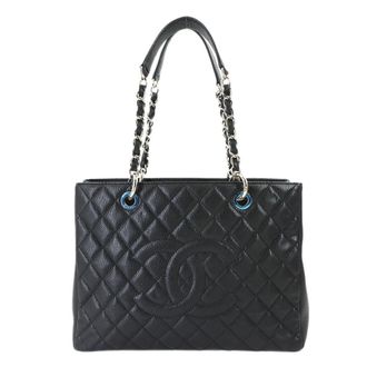 Chanel Black Grained Calfskin Handbag Tote Bag (Pre-Owned)