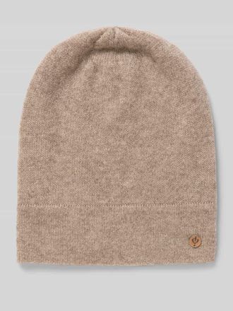 Fraas Kaschmirmütze mit Label-Applikation in Beige, Größe 1