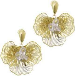 Adornia 14K Gold Plated Crystal Flower Drop Earrings at Nordstrom Rack