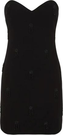 P.A.R.O.S.H. Parosh Jurken Zwart - Dames - Korte kleedjes - Zwart - M - Polyester - Kleedjes