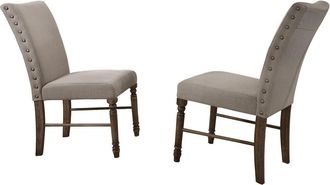 Best Master Furniture Best Master Ellen Dining Side Chair in Antique Natural Oak (Set of 2)