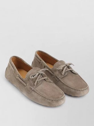 Tod's suede loafers lace detail rubber sole