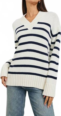 Rails Penny Knit Sweater In Ivory Navy
