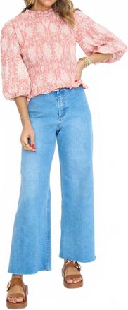 Sunshine Tienda Gilded Palm Hali Top In Rose