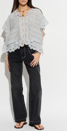 Isabel Marant Payton Top, Womens, Light Blue