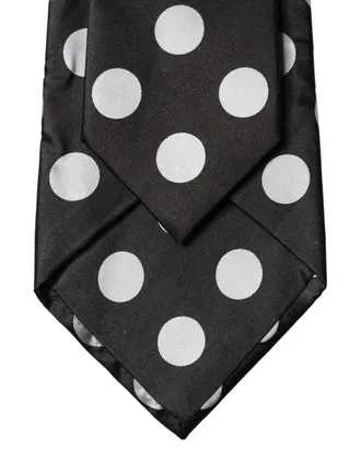 Dolce & Gabbana Polka-Dot Silk Necktie - Black