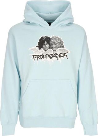 PROPAGANDA Geborduurde Logo Hoodie met Kangoeroezak - Heren - Hoodies - Blauw - XS - Katoen - Hoodies & sweatvesten
