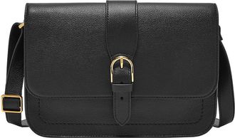 Fossil womens bag Zoey, black large leather crossbody bag, l: 25.4 cm, w: 7.6 cm, h: 17.8 cm, ZB1935001