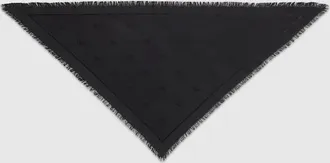 Gucci Double G Silk Wool Shawl, Black