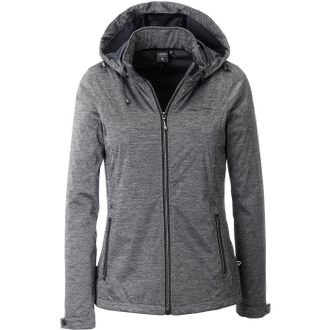 Deproc Softshelljacke DEPROC ACTIVE CLAUD PEAK WOMEN, Damen, Gr. 36/38 (M), grau (anthrazit), 100% Polyester, tailliert, gerader Abschluss mit Windstopper,mi