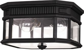 Netlighting Cotswold Lane 2 Light Outdoor Flush Ceiling Light Black IP44 E27