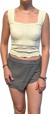 Free People Georgie Gingham Micro Skort In Black