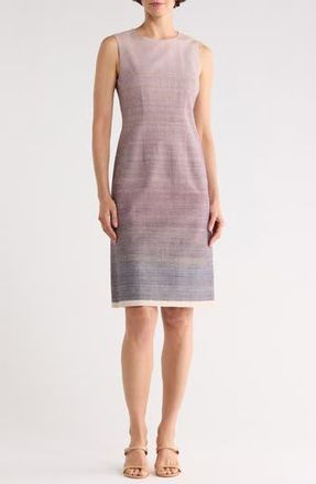 Lafayette 148 New York Ombre Sleeveless Silk Blend Sheath Dress in Violet Ash Multi at Nordstrom Rack