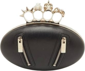 Alexander McQueen Pre-owned Clutches, female, Black, Size: ONE SIZE Pre-owned Leather Clutch